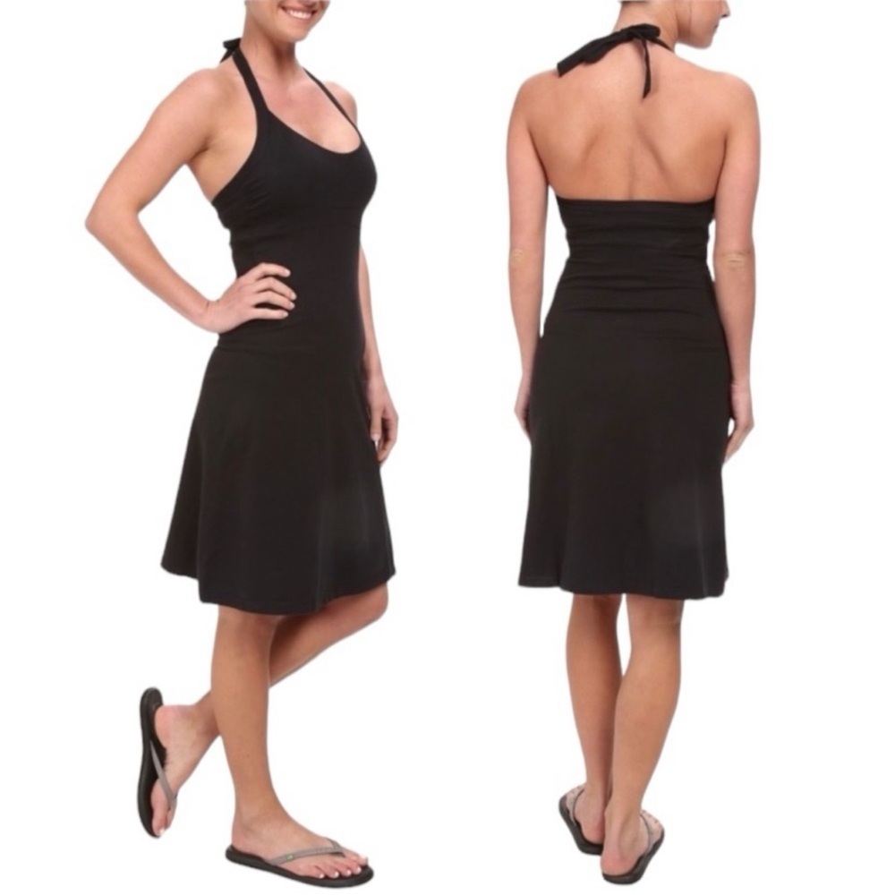 Patagonia Black halter a-line stretch athletic casual dress women size Medium